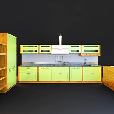 Sleek Patrizia Kitchen 3D model image 1 