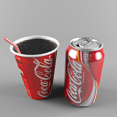 Soda Can and Coca Cola Cup 3D model image 1 