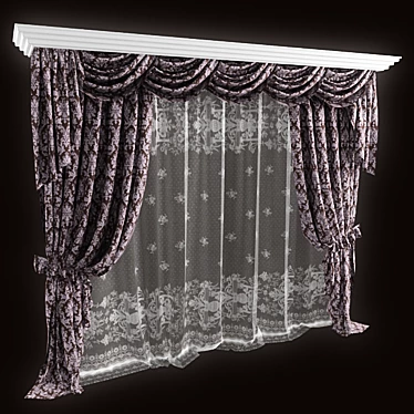 Elegant Sheer Classical Shade 3D model image 1 