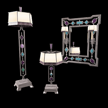 Artistic Floor, Mirror & Desk Lamp 3D model image 1 