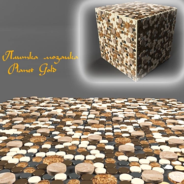 Safari Gold Mosaic Tile 3D model image 1 