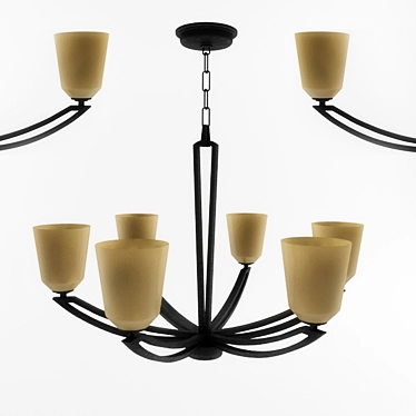 Elegant Buckeye Bronze Chandelier 3D model image 1 