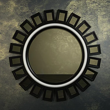 Black Sunburst Mirror: Sleek and Stylish 3D model image 1 