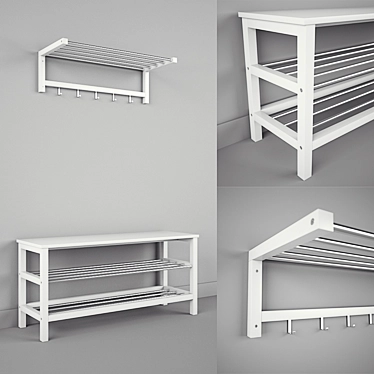 IKEA CHUSIG/TJUSIG - Bench and Shelf 3D model image 1 