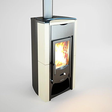 Nordica-Fiammetta Stove: Authentic Fire Experience in Your Home 3D model image 1 