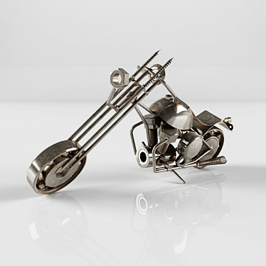 Metallic Motorbike Toy 3D model image 1 