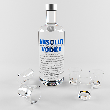 Pure Perfection: Absolut Vodka & Glass 3D model image 1 