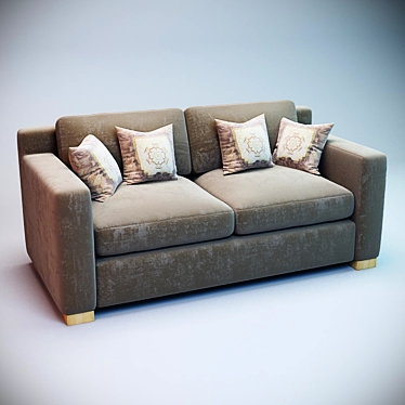 Cozy Velvet Sofa 3D model image 1 