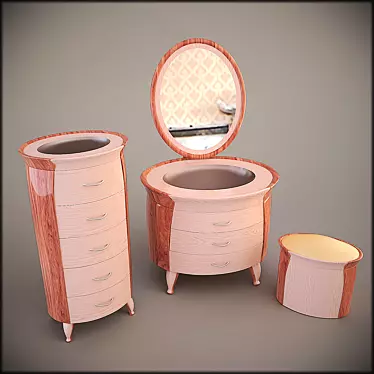 Elegant Vanity Set 3D model image 1 