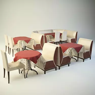 Cafe Chic Furniture Set 3D model image 1 