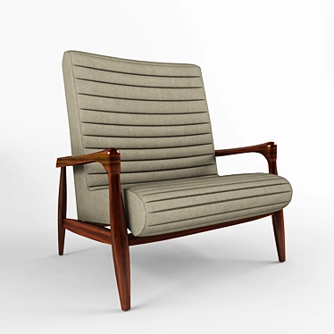 Stylish Wooden Grey Callan Chair 3D model image 1 