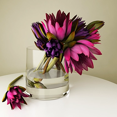 Spring Bliss: Lotuses in Bloom 3D model image 1 