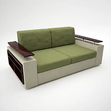 Elegant Sofa with Mini Bar 3D model image 1 