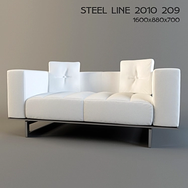 Modern White Two-Seater Sofa 3D model image 1 