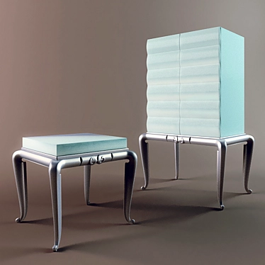 Italian Elegance: Elledue Cupboard & Table 3D model image 1 