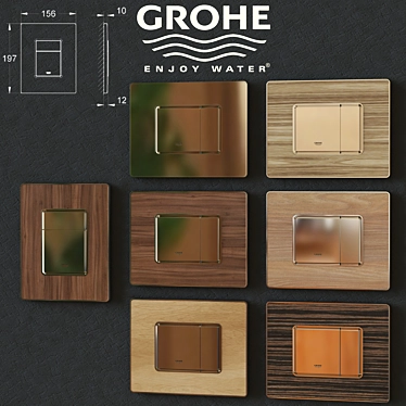 Grohe Skate Installation Buttons 3D model image 1 
