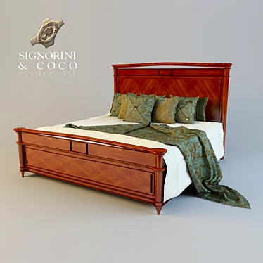 Elegant Charm: Signorinni & Coco Carlotta Bed 3D model image 1 
