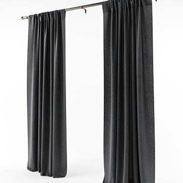 Elegant Straight Curtains 3D model image 1 