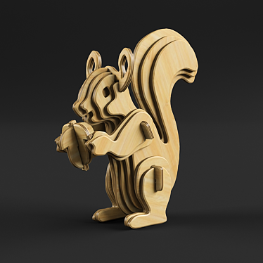 Title: Wooden Squirrel Model Kit 3D model image 1 