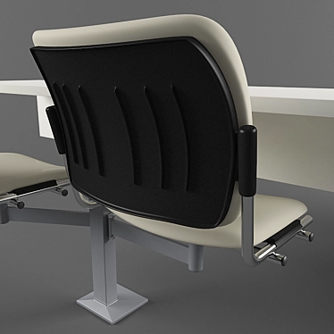 Modern College Chairs & Table Set 3D model image 1 