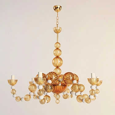 Luxury Italian Glass Chandelier 3D model image 1 