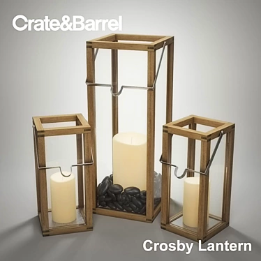 Elegant Crate & Barrel Lantern 3D model image 1 
