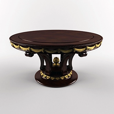 Elegant Wood & Gold Table 3D model image 1 