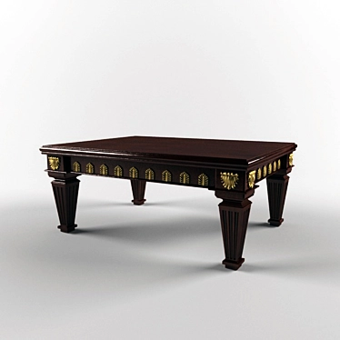 Elegant Wood & Gold Table 3D model image 1 