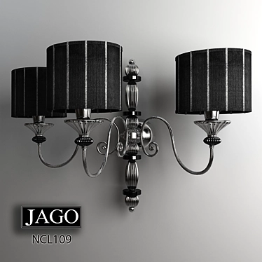 Elegant Triple Shade Wall Lamp 3D model image 1 