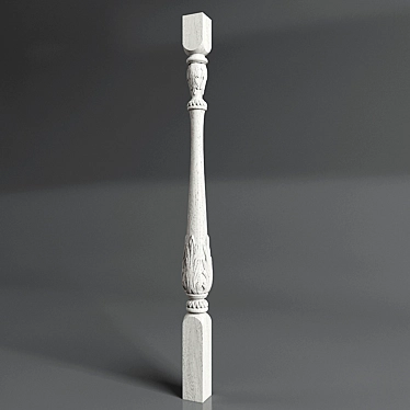 Elegant carved baluster 3D model image 1 