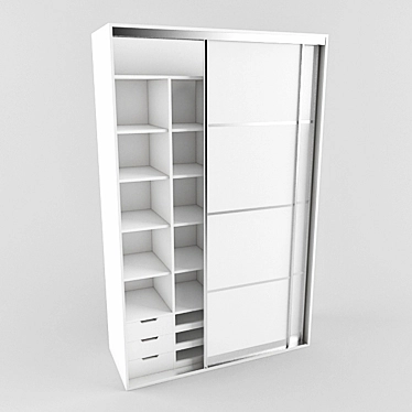 Child's Built-in Wardrobe 3D model image 1 