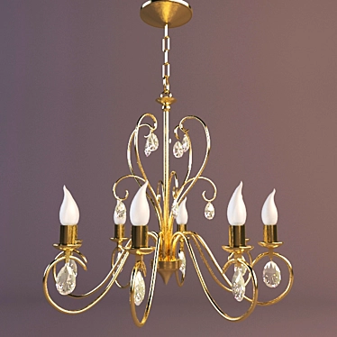 Orion Classic Chandelier - Gold/Chrome - 8-Light 3D model image 1 