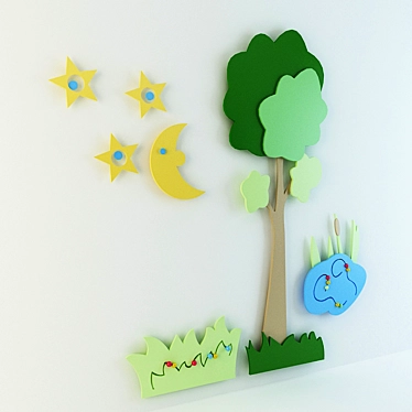 Playful Wall Decor for Kids 3D model image 1 