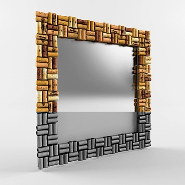 Wine Cork Frame Mirror 3D model image 1 