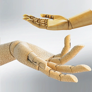 Artistic Wooden Hand Model 3D model image 1 