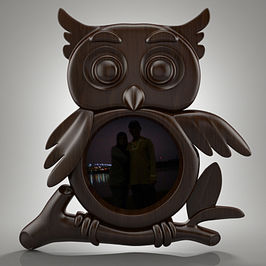 Wooden Owl Sculpture 3D model image 1 