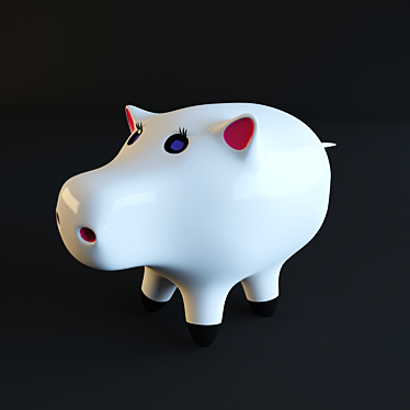 Adorable Piglet Statuette 3D model image 1 