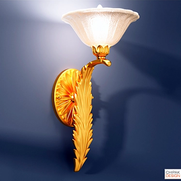 Elegant Mariner Beige & Gold Wall Sconce 3D model image 1 