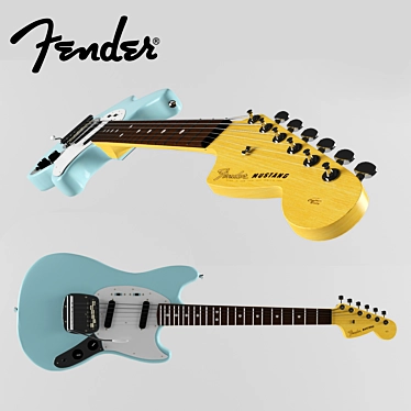 Title: Vintage Fender Mustang 1968 3D model image 1 