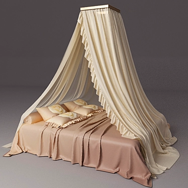 Elegant Canopy Bed 3D model image 1 