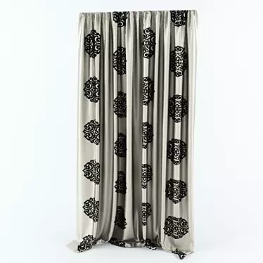 Art Deco Style Curtains 3D model image 1 