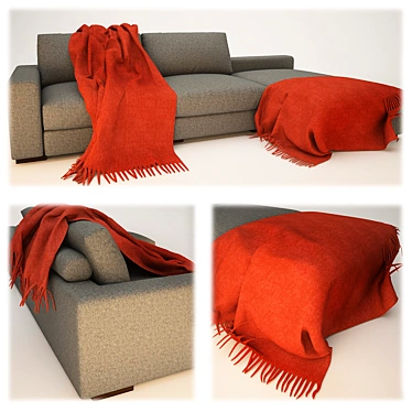 Cozy Couch Blankets 3D model image 1 