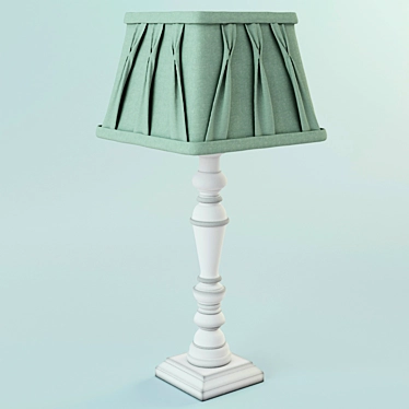 Tate Cream Wood Table Lamp 3D model image 1 