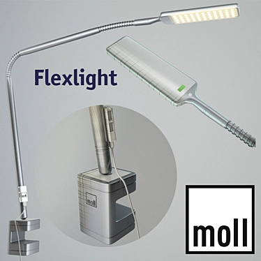 Moll Flexlight: LED Desk Lamp and USB dock 3D model image 1 