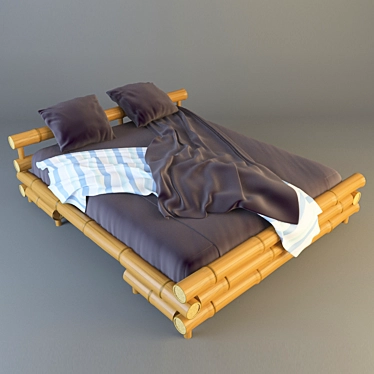 Coastal Bamboo Bed 3D model image 1 