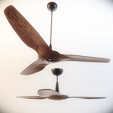 Eco-Luxe Bamboo Ceiling Fan 3D model image 1 