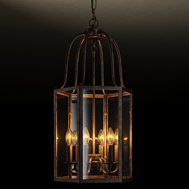 Elegant Lantern Chandelier - GRAMERCY HOME 3D model image 1 