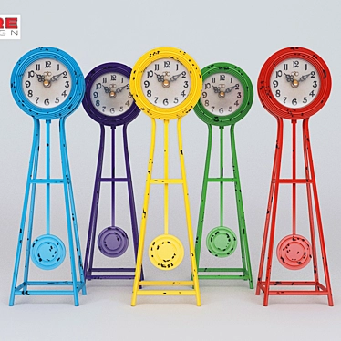 Vintage Pendulum Table Clock - Charming Design 3D model image 1 