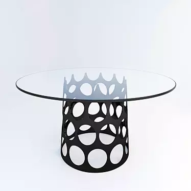 Elegant Round Glass Dining Table 3D model image 1 