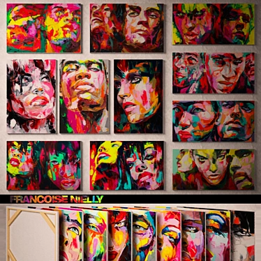 Title: Vivid Profi Art: Francoise Nielly's Colorful Portraits 3D model image 1 